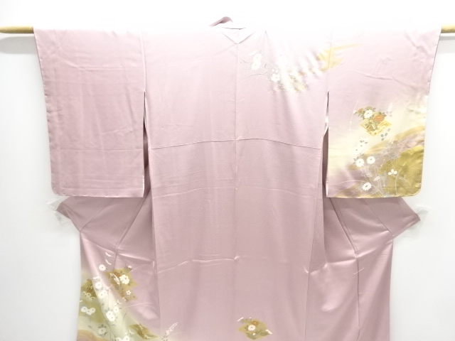 未使用品　松皮菱に花模様訪問着